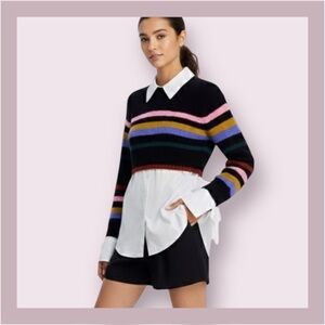 Cinq a Sept Striped Nelida Pullover Sweater